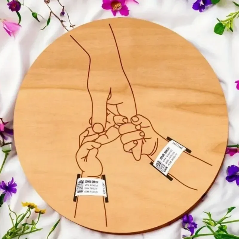 Support de Bracelet d'hôpital de naissance de bébé nouveau-né, cadeau de bébé pour la fête des mères, Bracelet de maternité, souvenir gravé