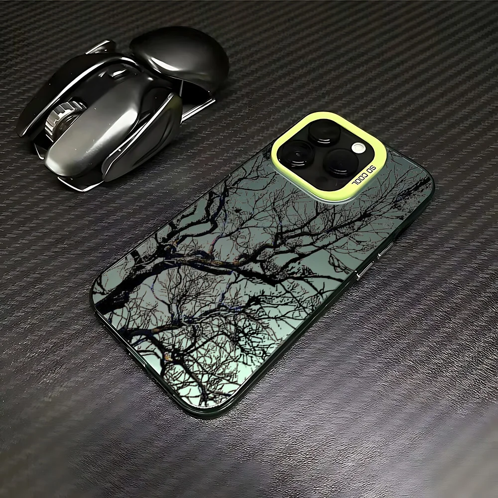 Sleek Sketch Black Tree Branches Anti-Fall Matte Phone Case