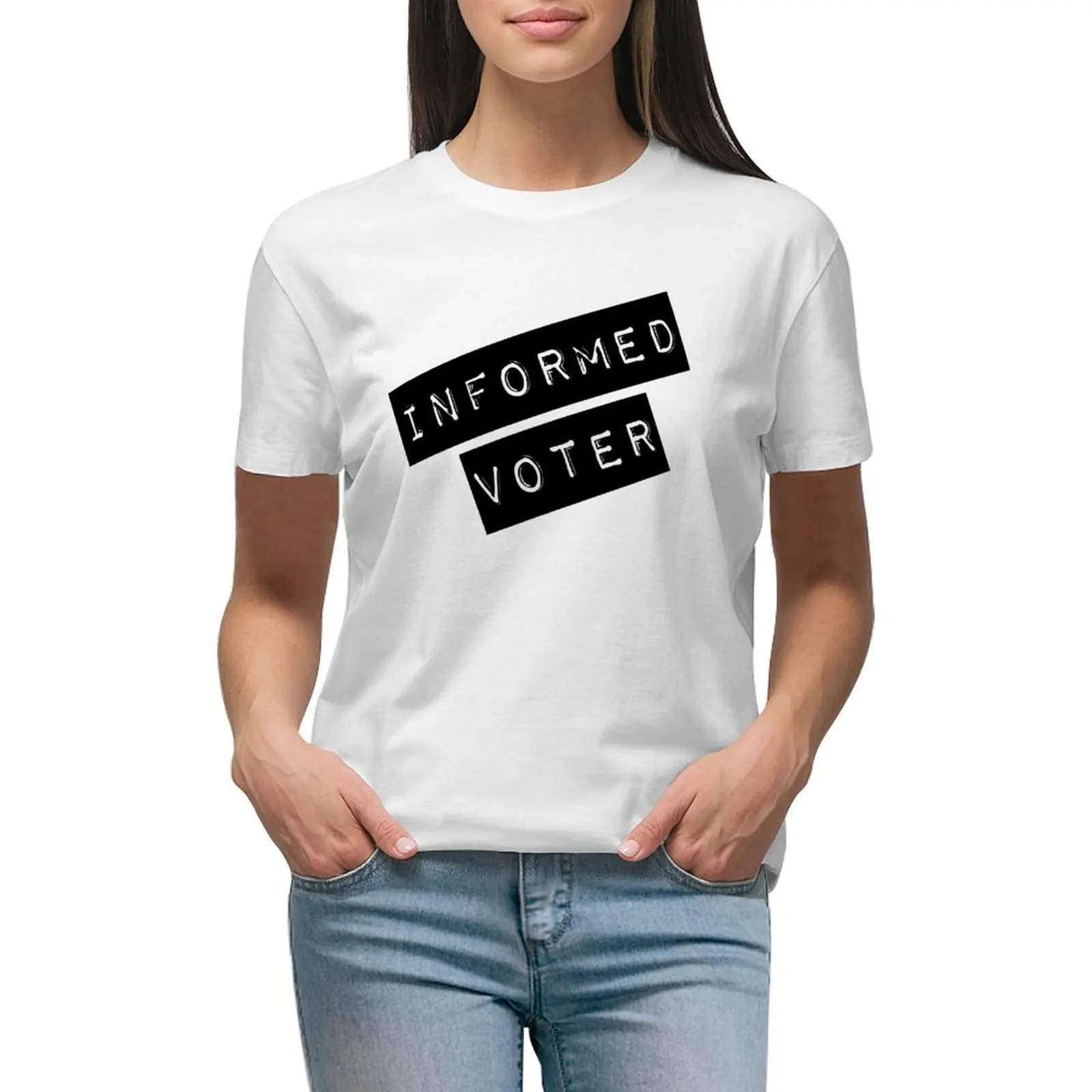 

Informed Voter Label T-shirt anime clothes summer top tops Women