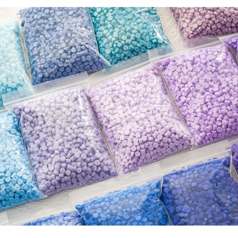 500G Di Alta Qualità Smalto Cera Perlina Cera Sigillo Particelle Di Cera Ottagonale Esagonale Colorato
