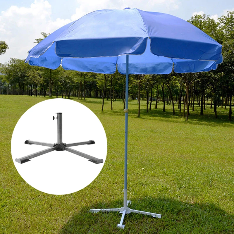 

Sturdy And Durable Park Quadruple Umbrella Stand Easy To Use Cross Folding Umbrella Seat Beach Floor Umbrella Base