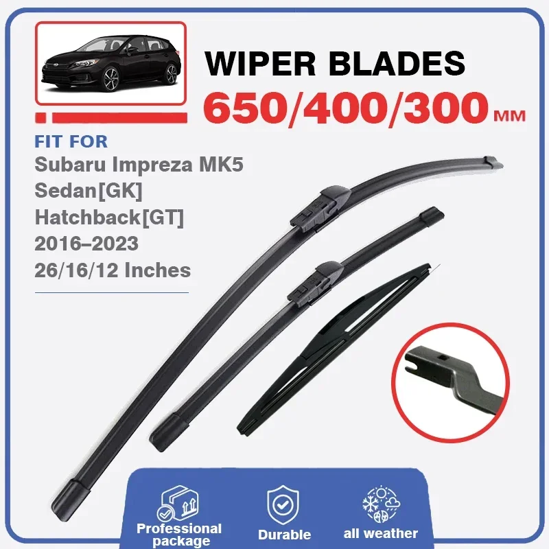 Impreza Windshield Wipers Complete 3-Piece Wiper Set For Subaru Crosstrek & Impreza (2017-2023) - 26 16 Inch Front & 12 Inch Rear Blades Crosstrek Wiper Replacement - Foto 6