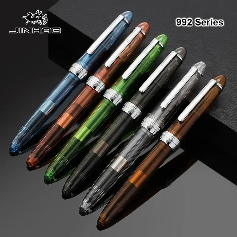 Jinhao 992 Fountain Pen Luxury Pen Elegant Calligraphy Ink Pens Transparent Color Writing Office School Supplies Stationery 2