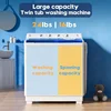Auertech Portable Washing Machine, 40lbs Twin Tub Washer Mini Compact Laundry Machine with Drain Pump, Semi-automatic 4