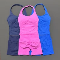 2 Pic Histello ensemble de sport femmes cou licou antichoc palangre à bretelles haut entraînement Scrunch Shorts ensembles Fitness vêtements costume de sport 4