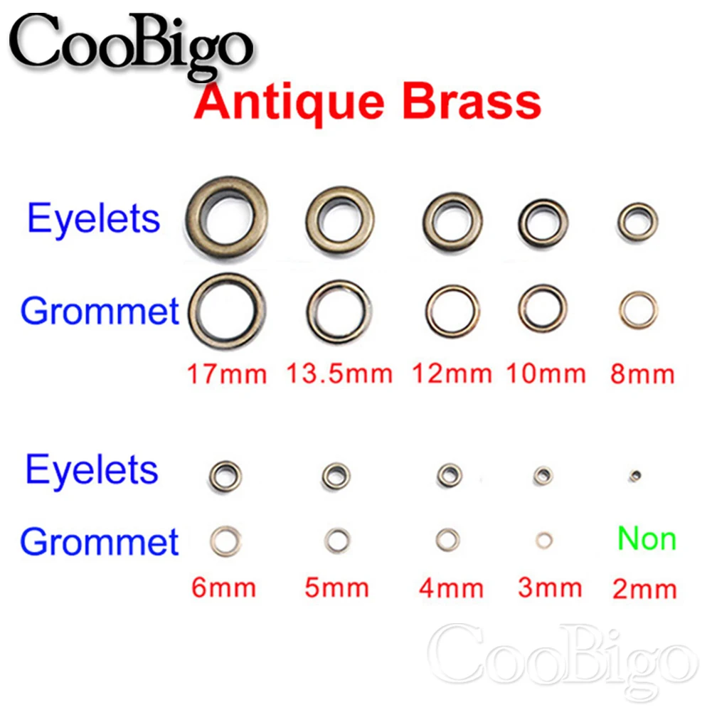 Eyelet Grommet Ring Kit Eyelet Grommet Ring Grommet Eyelet Kit 100 Sets Metal Eyelet Grommet Ring Kit For Garment Canvas Sewing Accessories Bronze 2mm 3mm 4mm 5mm 6mm 8mm 10mm 12mm 14mm 17mm