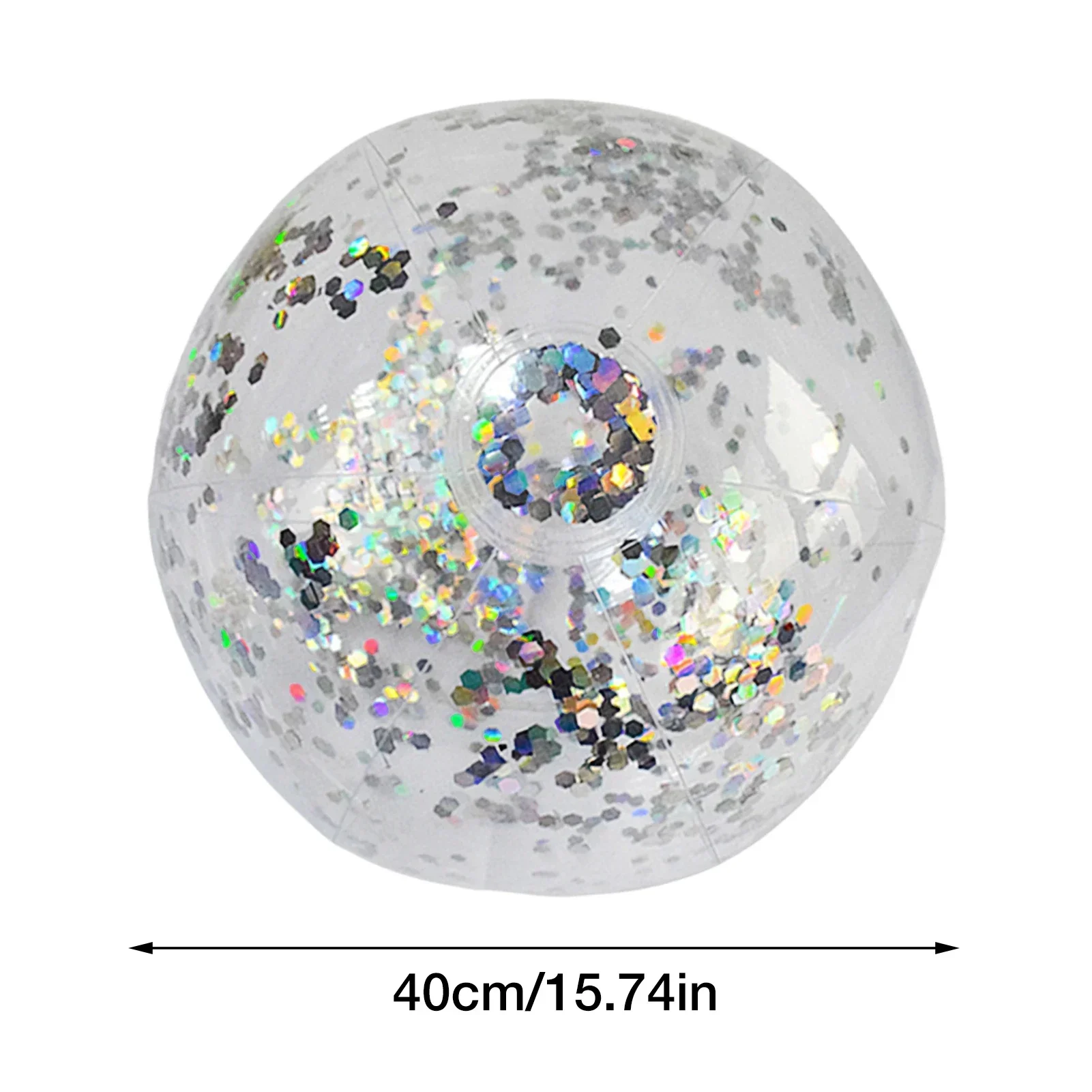 Water Toys Inflatable Water Toys Inflatable Ball Toys Inflatable Swimming Pool Toy 40cm Inflatable Glitter Beach Ball Summer Water Play Sequin Balls Outdoor Swimming Pools Party Toys for Kids Adults Water Sports