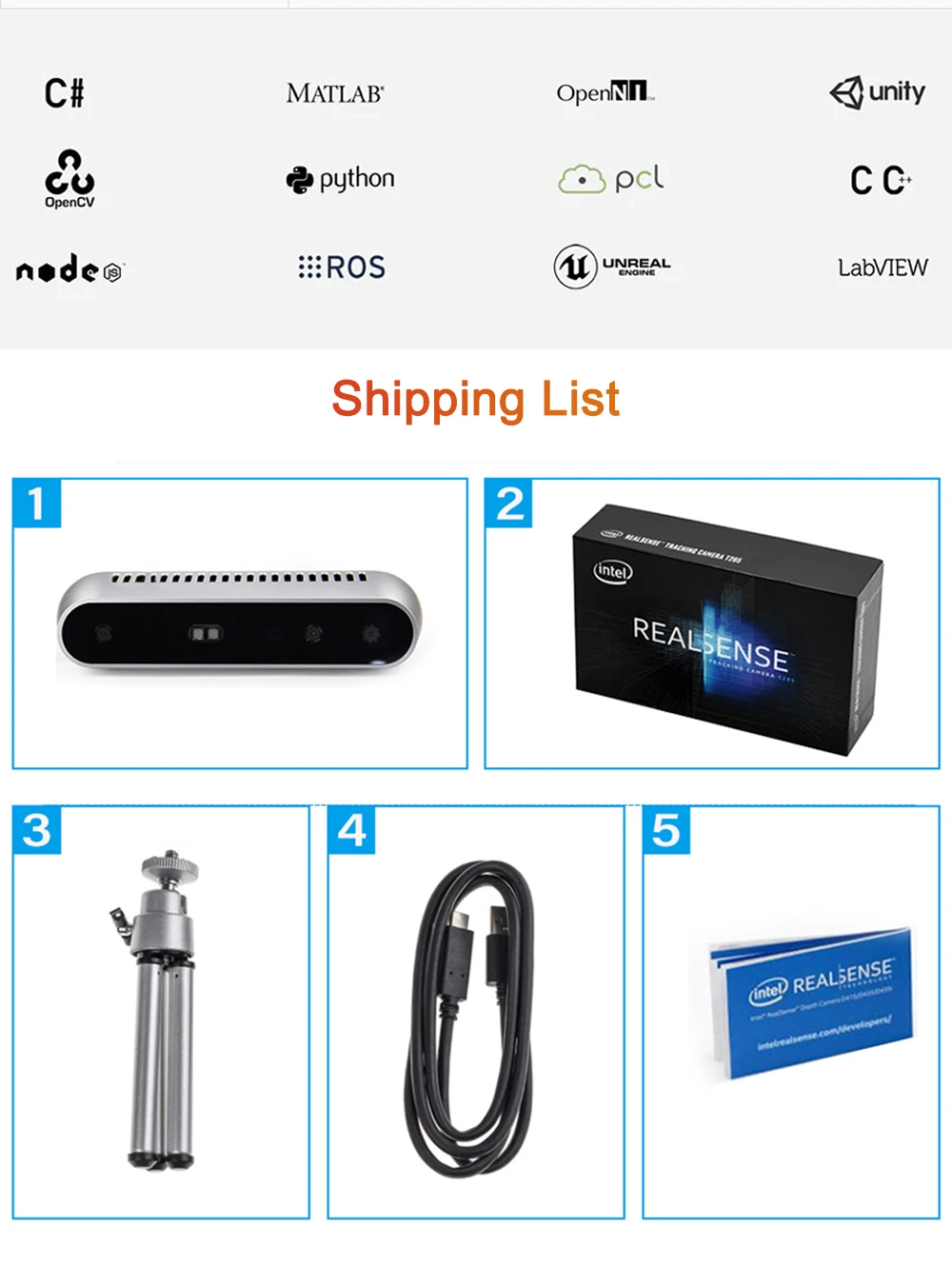 Intel RealSense Depth Camera D415 With IMU Rolling Shutter RGB Frame Rate 30fps