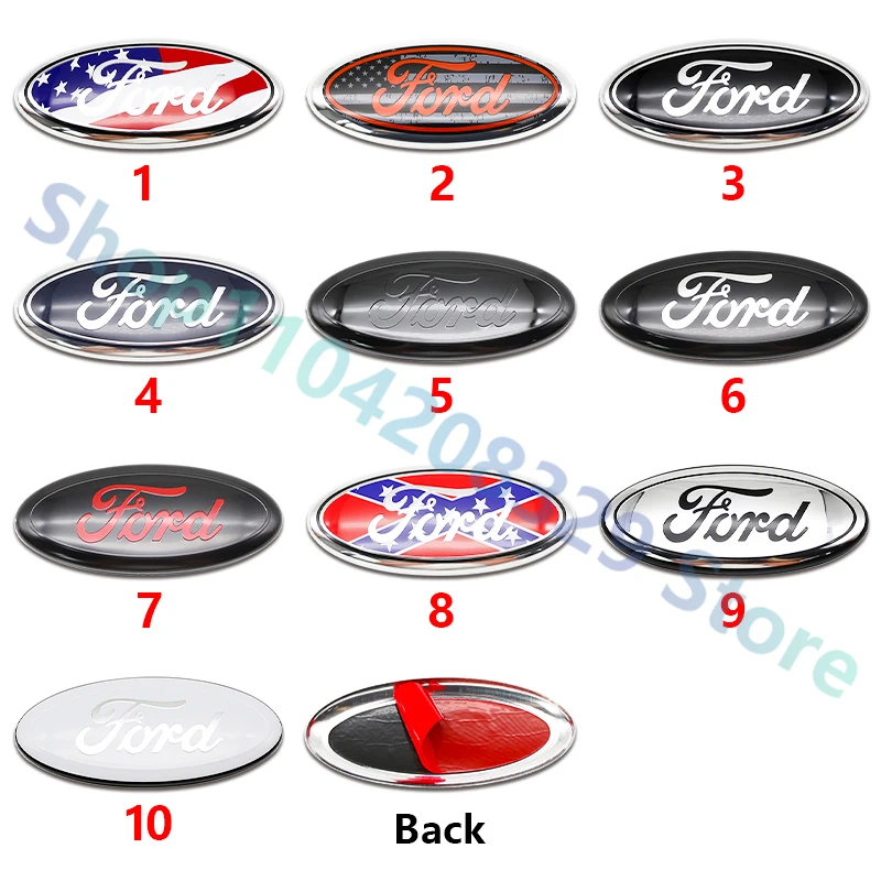 17.5x7.2CM Metal Car Front Badge Trunk Aluminum Badge 1PC For Ford Fusion Focus Fiesta Kuga Edge Mondeo Transit Ecosport Trim car emblem car logo epoxy sticker badge