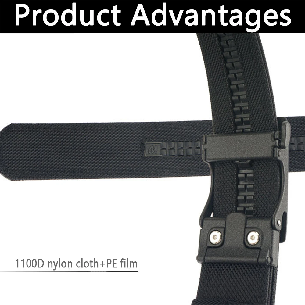 TUSHI Verstellbarer militärischer taktischer Gürtel für Herren, Metall-Automatikschnalle, EDC-Sport-Schießgürtel, echter Nylon-steifer Freizeitgürtel – Detail 18