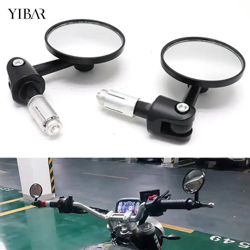 

2pcs/Pair Motorcycle Rear View Mirrors Round 7/8" Handle Bar End Foldable Mirror Handlebar Mirror For Motorcycle Motorbike