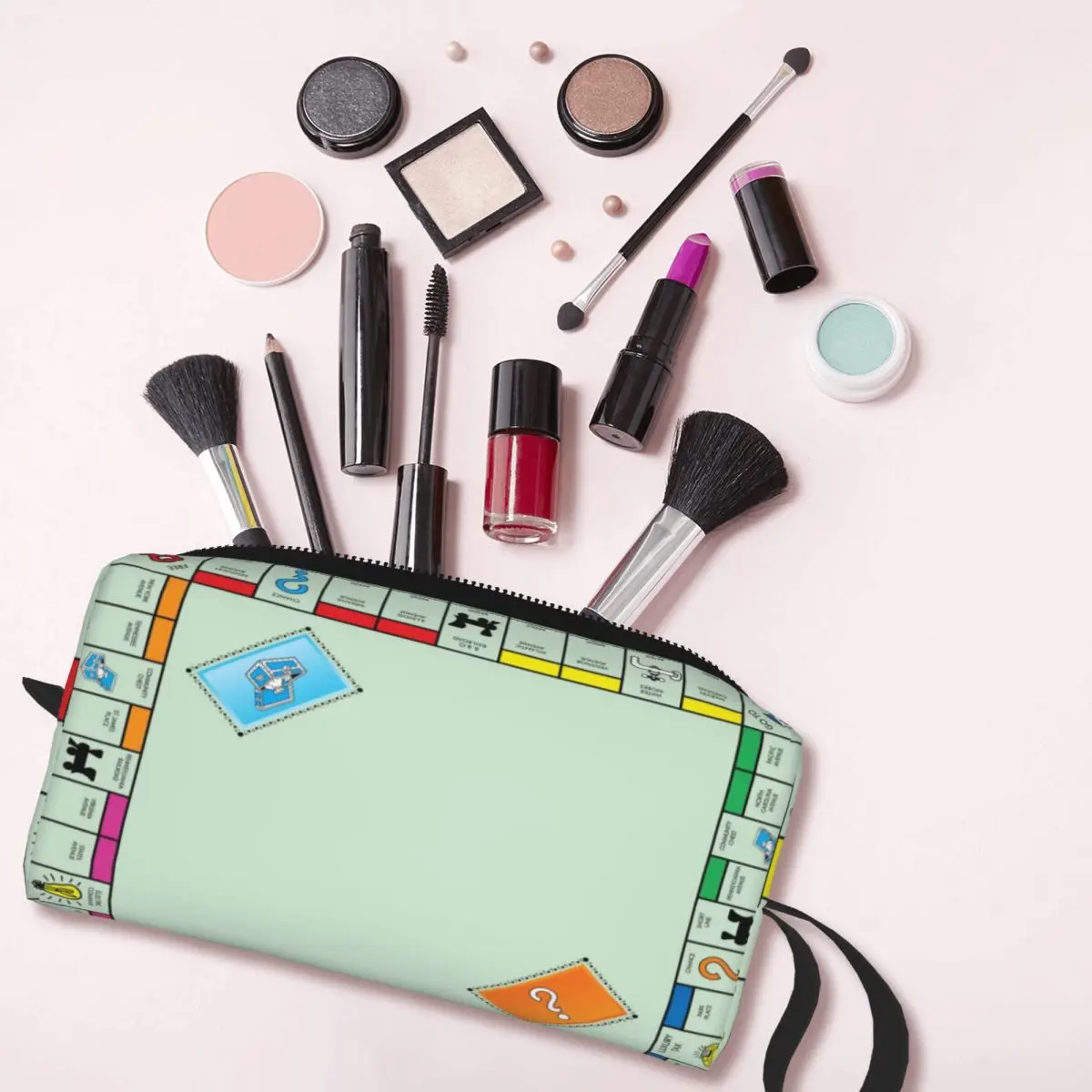 Board Game Board- Monopoly Makeup Bag Cosmetic Organizer Storage Dopp Kit Toiletry Cosmetic Bag Women Beauty Travel Pencil Case 4
