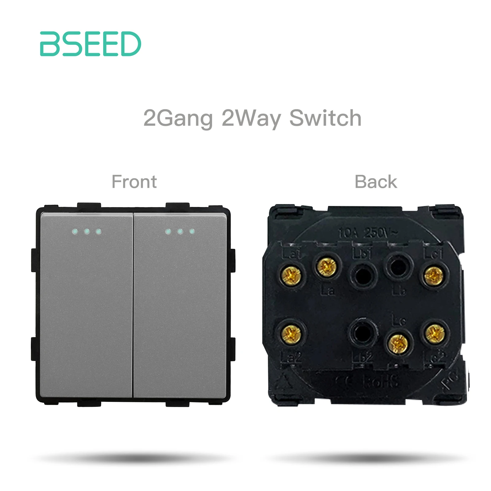 BSEED Customizable Glass Panel Socket with USB and Switch Functions