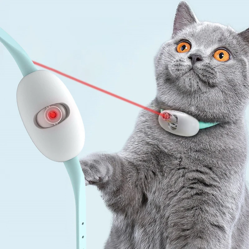 

Smart Laser Tease Cat Collar Laser Tease Kitten Cat Toy Automatically Tease Cat Auto Tease Cat Toy Frees Hands USB Charging