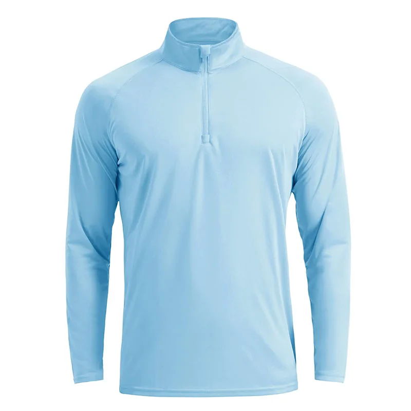 Men's UV Protection T-shirts 1/4 Zip Long Sleeve Quick Dry Outdoor T Shirt Hiking Fishing Camping Climbing Pullover sport t shirt long sleeve t shirt