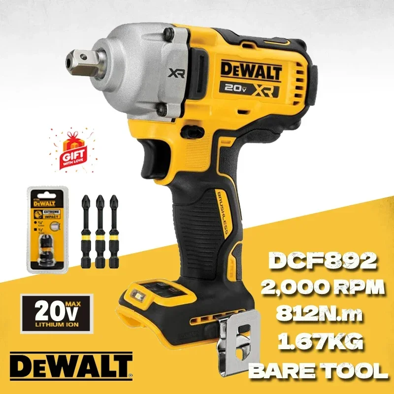 

Dewalt DCF892 Impact Wrench Body Only 20V Brushless Cordless 1/2" Compact Three Speed Adjustment High Torque Wrench Power Tools