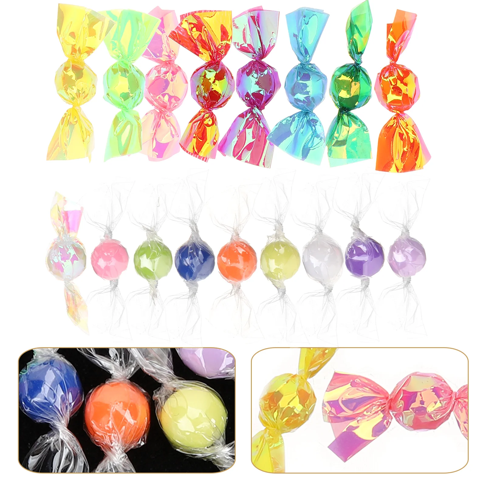 

17 Pcs Miniature Colored Candies Fake Candy Plastic Ornaments Decoration Accessories