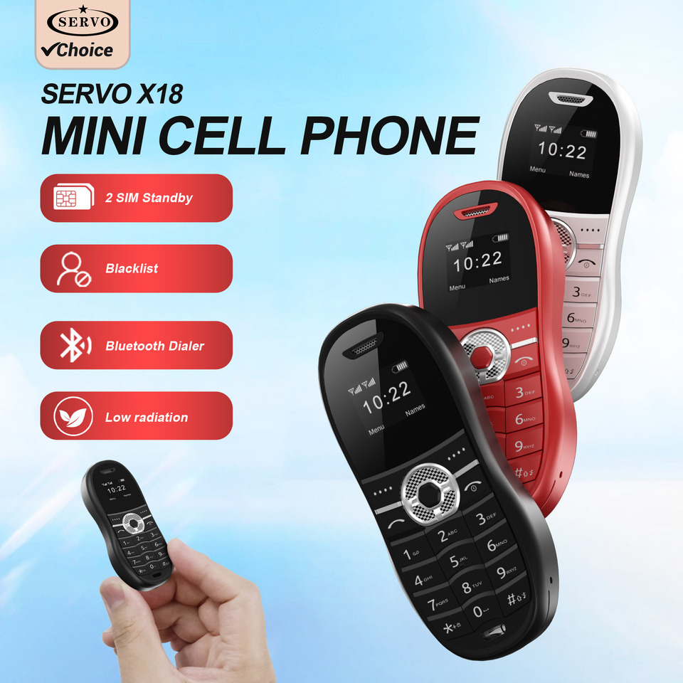 SERVO X18 Dual SIM Mini Mobile Phone Magic Voice Low Radiation Bluetooth Dial Speed Dial Auto Call Recording Small Phone Type-C
