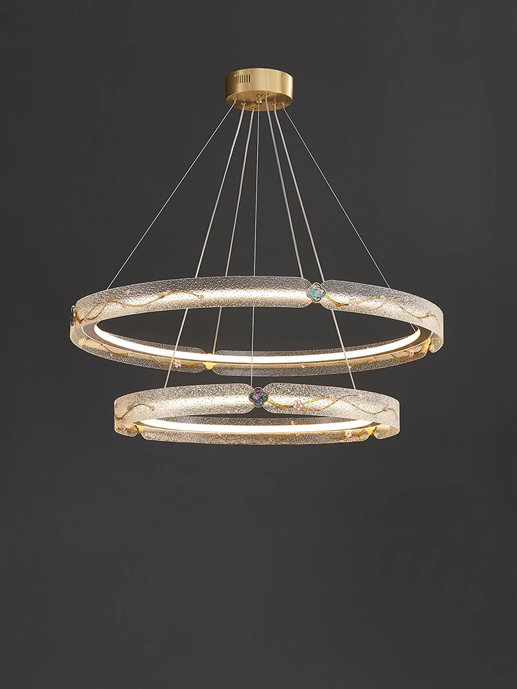 

Enamel chandelier light luxury crystal living room lamp villa modern dining room bedroom hanging lamp