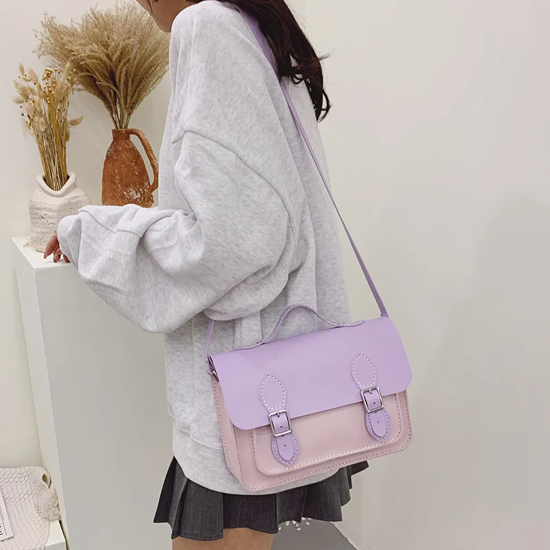 DIY Leather Cambridge Bag Handmade Sewing Women Crossbody Shoulder Bag Handcrafted Semi-finished Kit Blue Red Black Green Custom