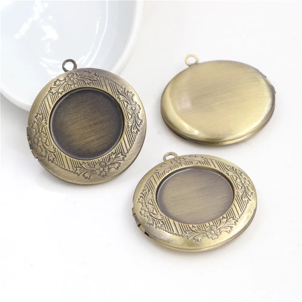 Set of 2 Photo Locket Pendants for DIY Necklace Crafting