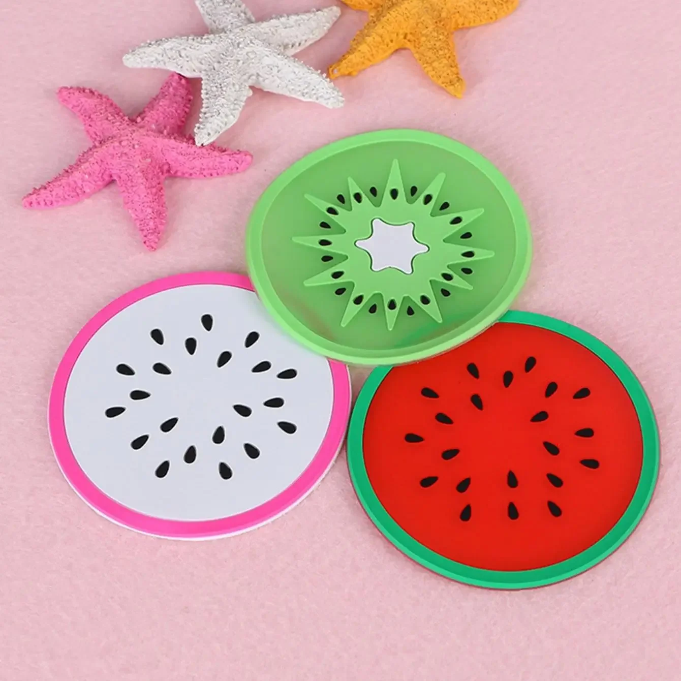 7pc-Fruit Shape SiliconeSlip Insulation Pad Cup Mat Holder