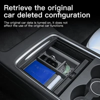 YZ For Tesla Model 3 Medel Y Storage Box Center Armrest Hidden Box Cup Holder Organizer 2023 2022 Car Accessories 3