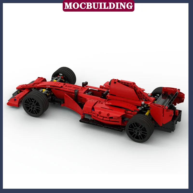 MOC 시티 레드 레이싱 F1 자동차 모델 빌딩 블록, 조립 스포츠카, 어린이 컬렉션 시리즈, 장난감 선물