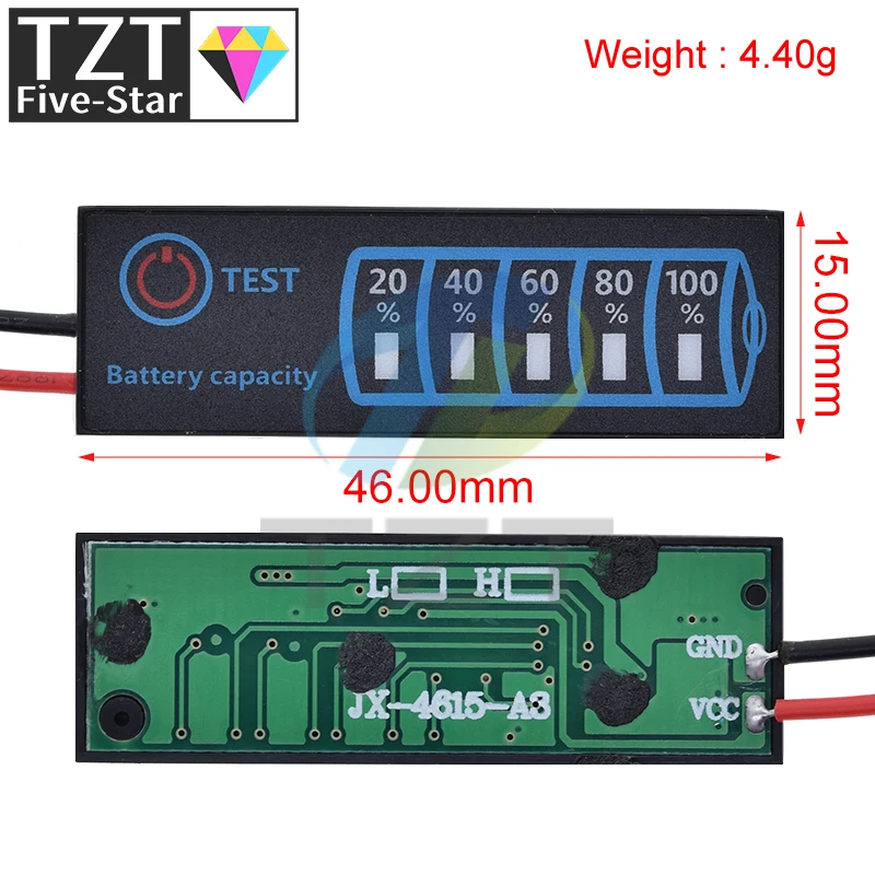 Indicatore del livello della batteria Batteria al litio ternaria serie 3 Tester per display della capacità della batteria al litio ferro fosfato al piombo - immagine 2