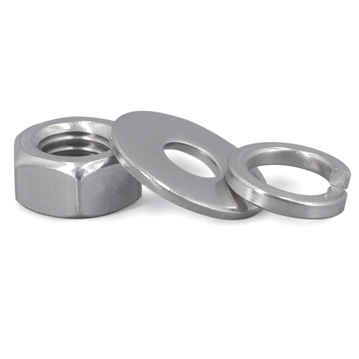 

316 Stainless Steel Hexagon Nut Flat Gasket Spring Washer Set Combination M2-M20