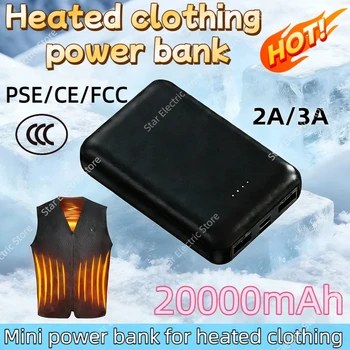 20000mAh Power Bank 5V 2A Caricatore portatile per gilet riscaldato Giacca Coperta riscaldante Power Bank dedicato per iPhone Samsung 2026