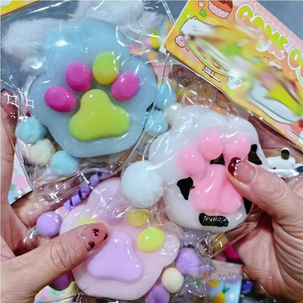 Mochi Taba Squishy NEW Fidget Toy Anti-stress Mini Kawaii Cat Paw TPR Small Cat Paw Cute Pink Cat Foot Pinch Decompression Toy 2