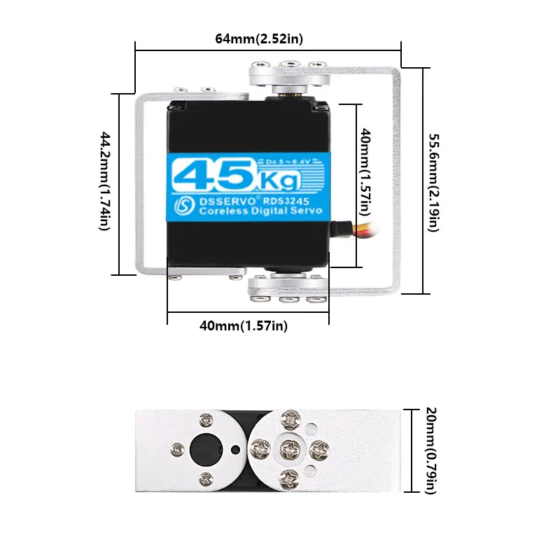 Servos 270° 180° pour RC - Lot 1/2/4 pièces - Blanc, Noir, Orange