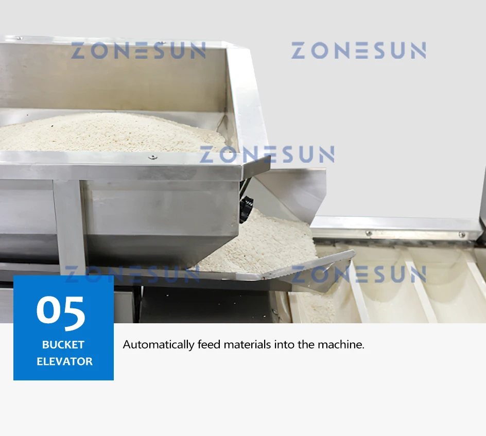 ZONESUN ZS-PL420S Automatic Vacuum Granule Filling Weighting Packaging Machine Grain Nuts Cat Food Feeder Sealing Bagging