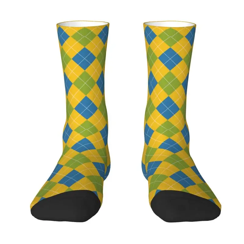 

Fun Printed Colorful Argyle Pattern Socks for Men Women Stretchy Summer Autumn Winter Crew Socks