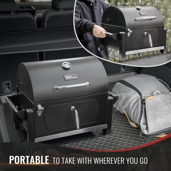 Portable Charcoal Grill with Warming Rack, Tabletop Charcoal Grill with 303 Sq. In Cooking Area for Outdoor Camping 5