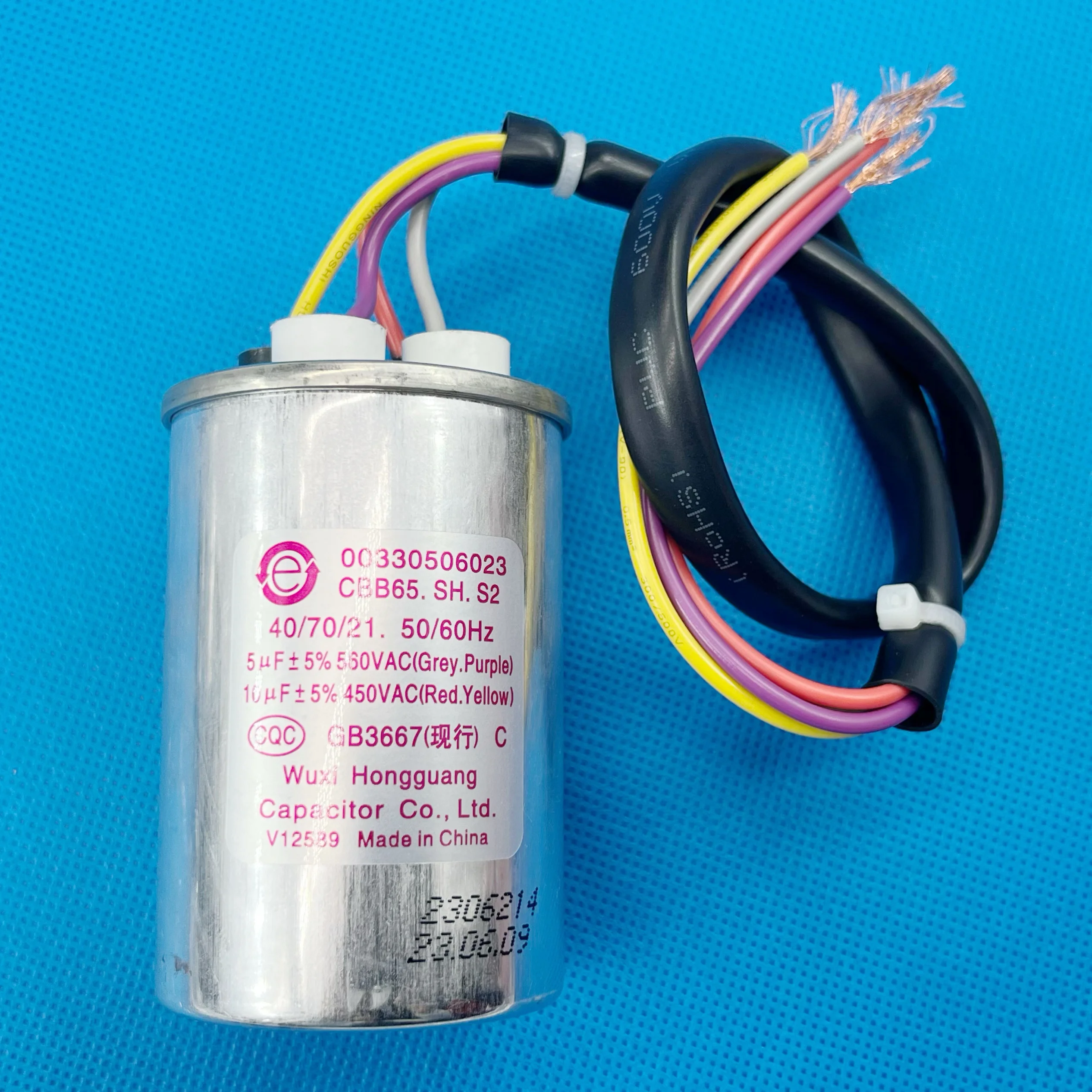 Suitable for Haier washing machine starter capacitor explosion-proof 5UF+10UF CBB65 00330506023