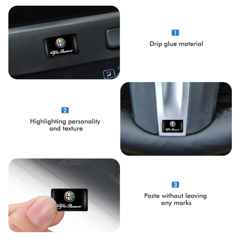 Epoxy Badge Interior Stickers - Central Control Box Emblem Decoration