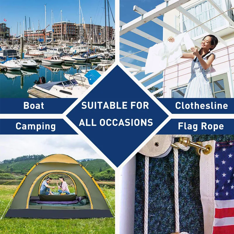 4-8mm Outdoor Colorful Nylon Hand-Woven Rope Tent Canopy Wind Rope Clothesline Bundled Swing Sling Camping Tools