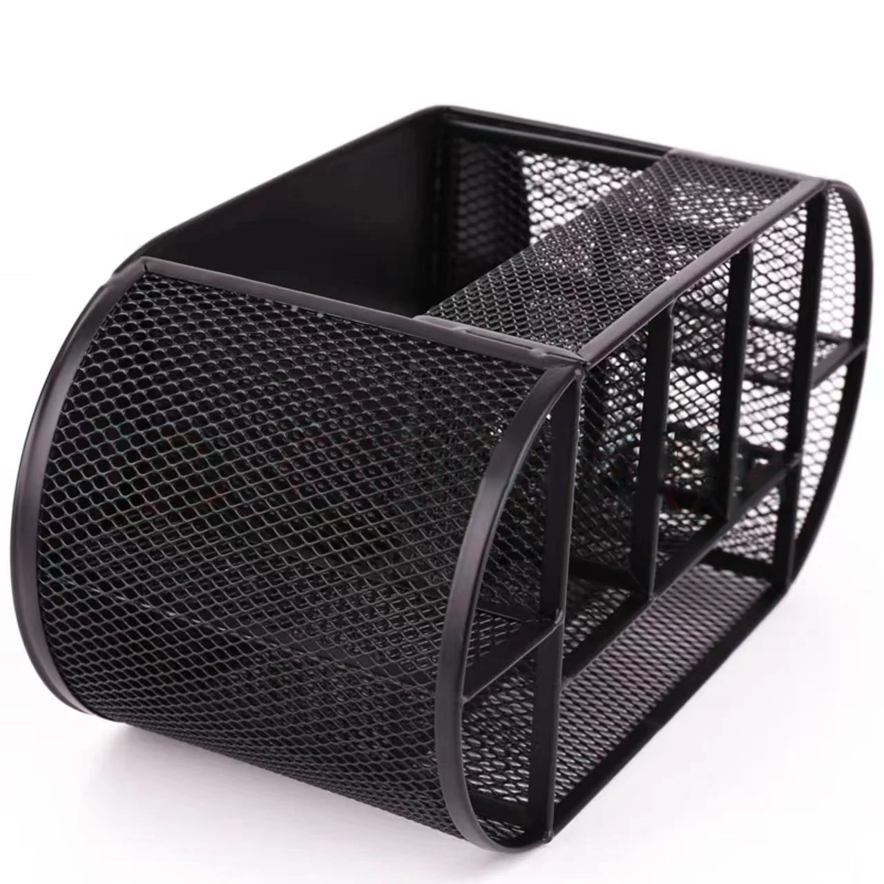 1pc Metal Multifunctional Pen Holder Office Supplies Creative Cool Crafts Desktop Hollow Storage Box 6