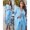 Custom Elegant Women's Suits Slim Fit 3 Piece Jacket Pants Vest Single Breasted Peak Lapel Formal Office Lady Full Set Blazer 1