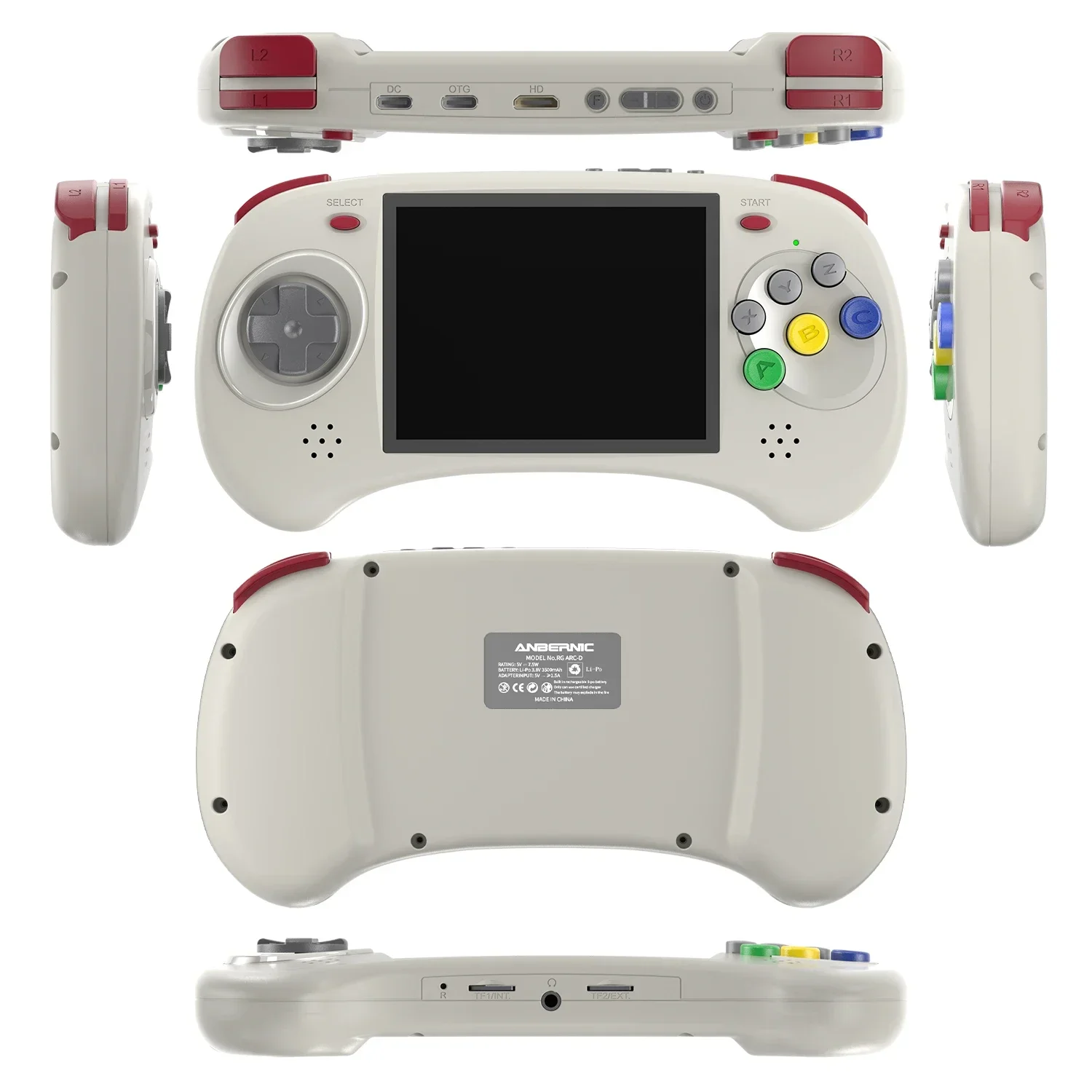 ANBERNIC-Rg ARC-Dポータブルビデオゲームコンソール,4インチIPSタッチ 