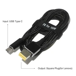 Powerful 100W USB - C Charging Cable with DC Plug Adapter (USB C to Square Plug)