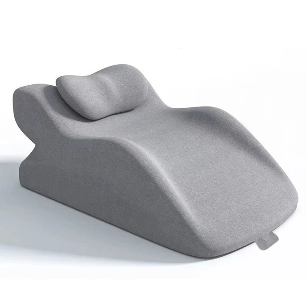 Bed Multifunctional Ergonomic Wedge Pillow with New Prone Position for Reading, Unique Curved Design, with Washable Cover