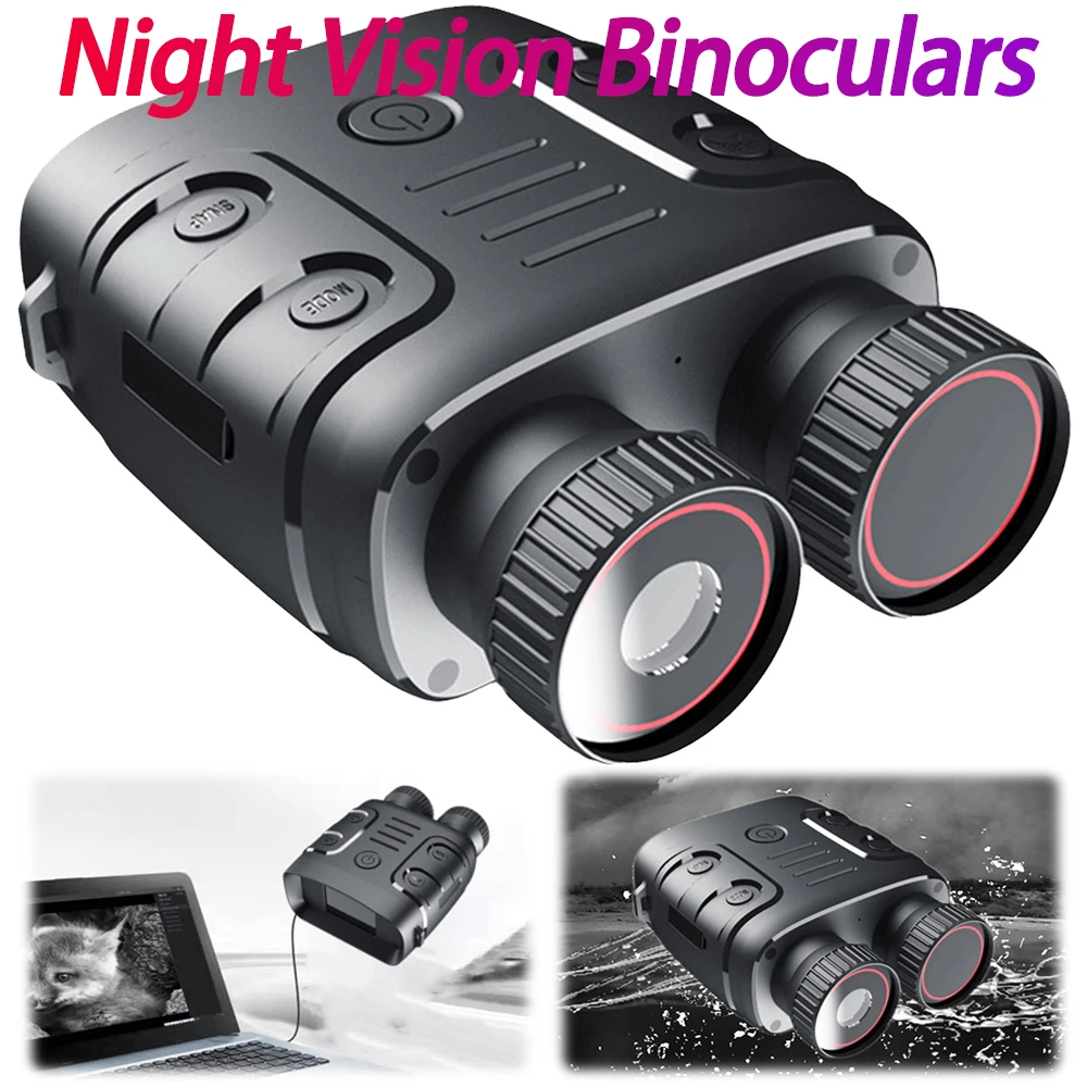 HD 1080P Infrared Digital Night Vision Binoculars 2.4-inch Screen Infrared Binoculars 5 X Digital Zoom for Outdoor Camping
