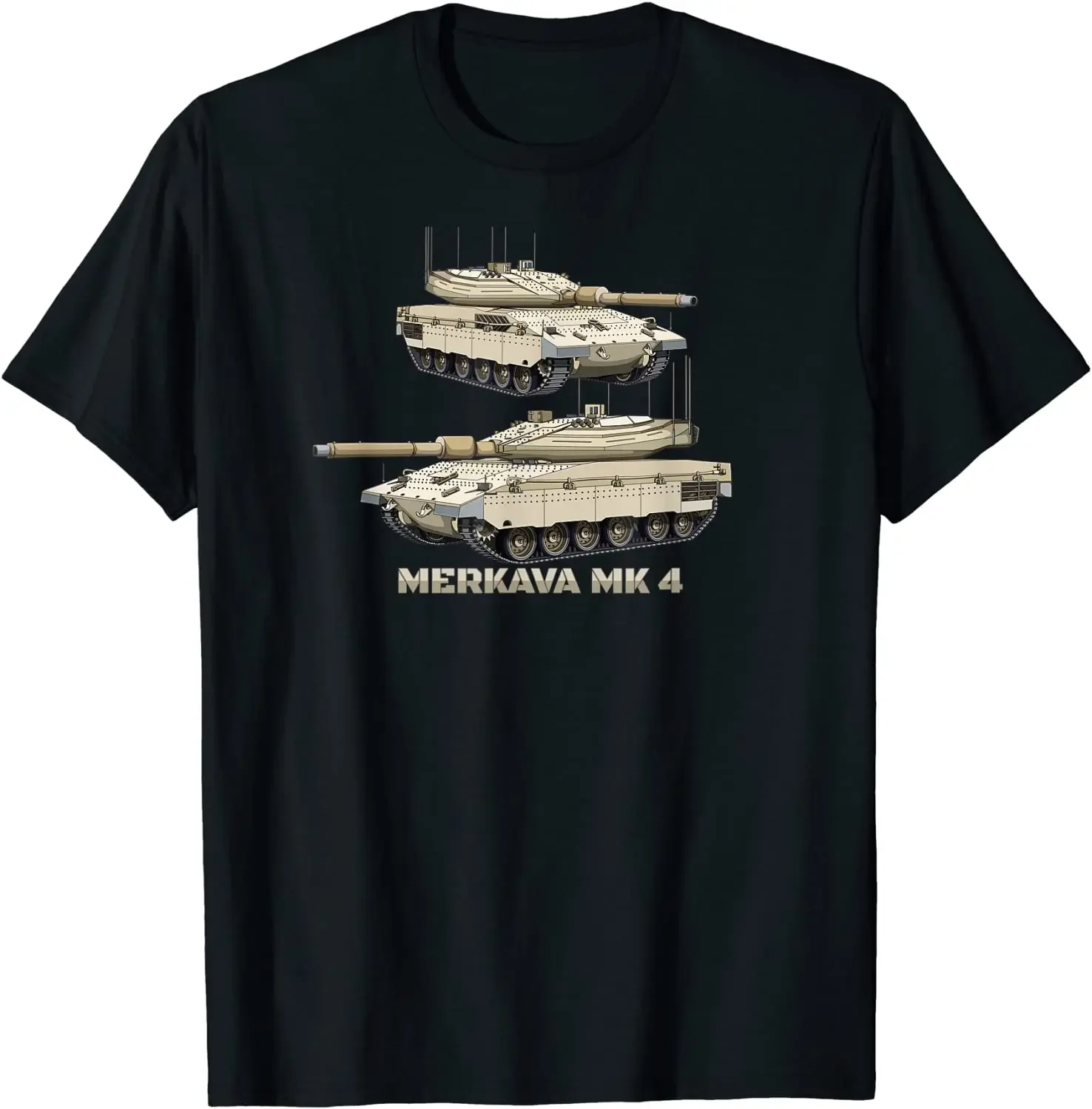 

Мужская футболка с круглым вырезом Merkava, черная Повседневная футболка из 100% хлопка с короткими рукавами и принтом в виде рисунка Израиля, ле...