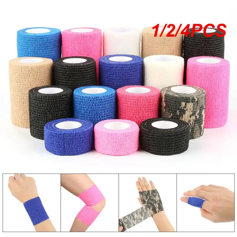 

1/2/4PCS Colorful Sport Self Adhesive Elastic Bandage Wrap 4.5m Elastoplast For Knee Support Pads Finger Ankle Palm