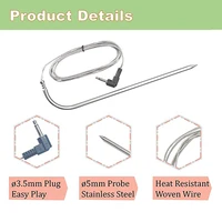 2-Pack 3.5 mm Plug Meat Probe Compatible with Louisiana Grill/ Cuisinart / Oklahoma Joe's Rider Wood Pellet Grill Smoker 50152 2