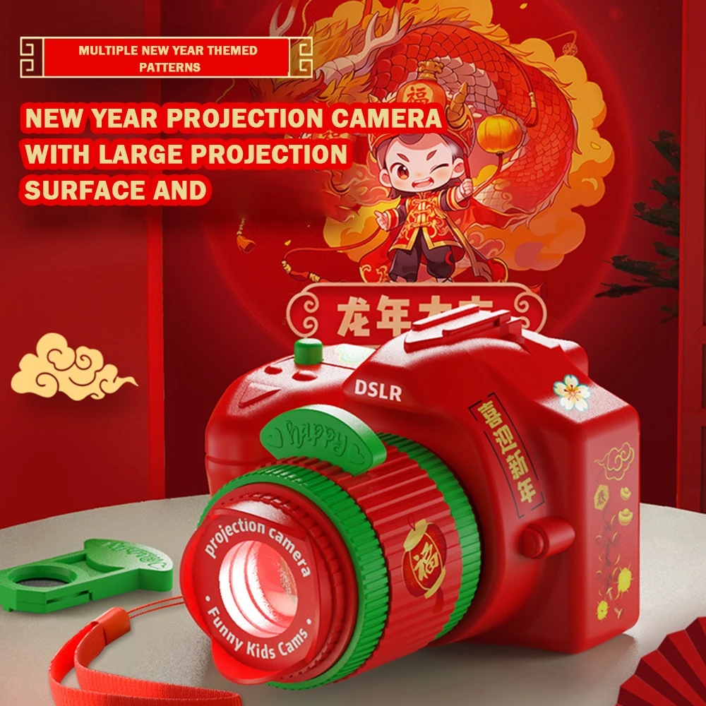 

Cartoon Dragons New Year Projection Camera Toy Lightweight Fun Game Playthings For Toddler