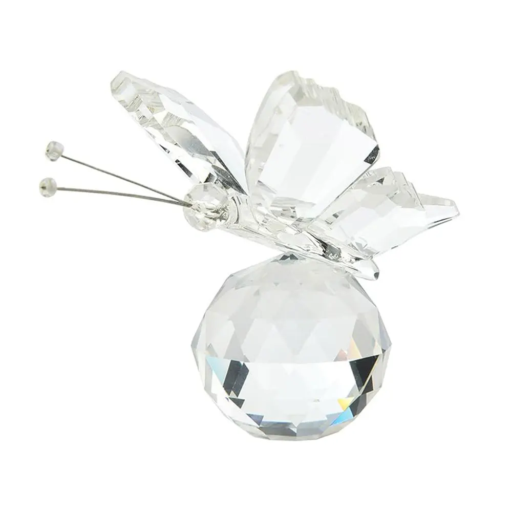 Güzel Kristal Uçan Kelebek Kristal Top Tabanı ile Heykelcik Koleksiyonu Süs Heykeli Hayvan Koleksiyon sevgililer için